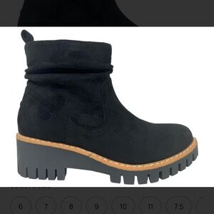 Gypsy Jazz Black Ankle Booties with Tan Sole